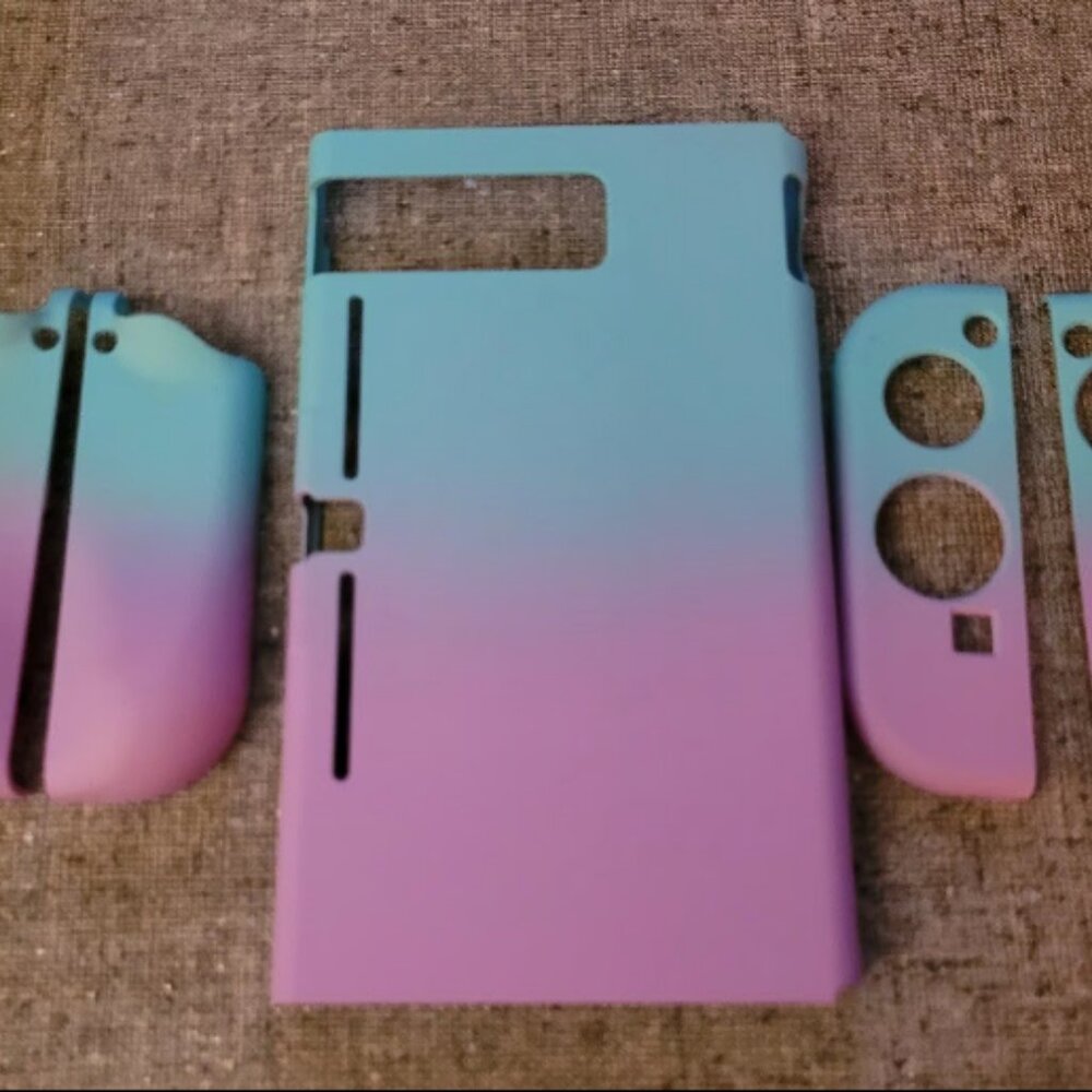 Pretty Teal and Purple Hard Cover Case for Switch Console